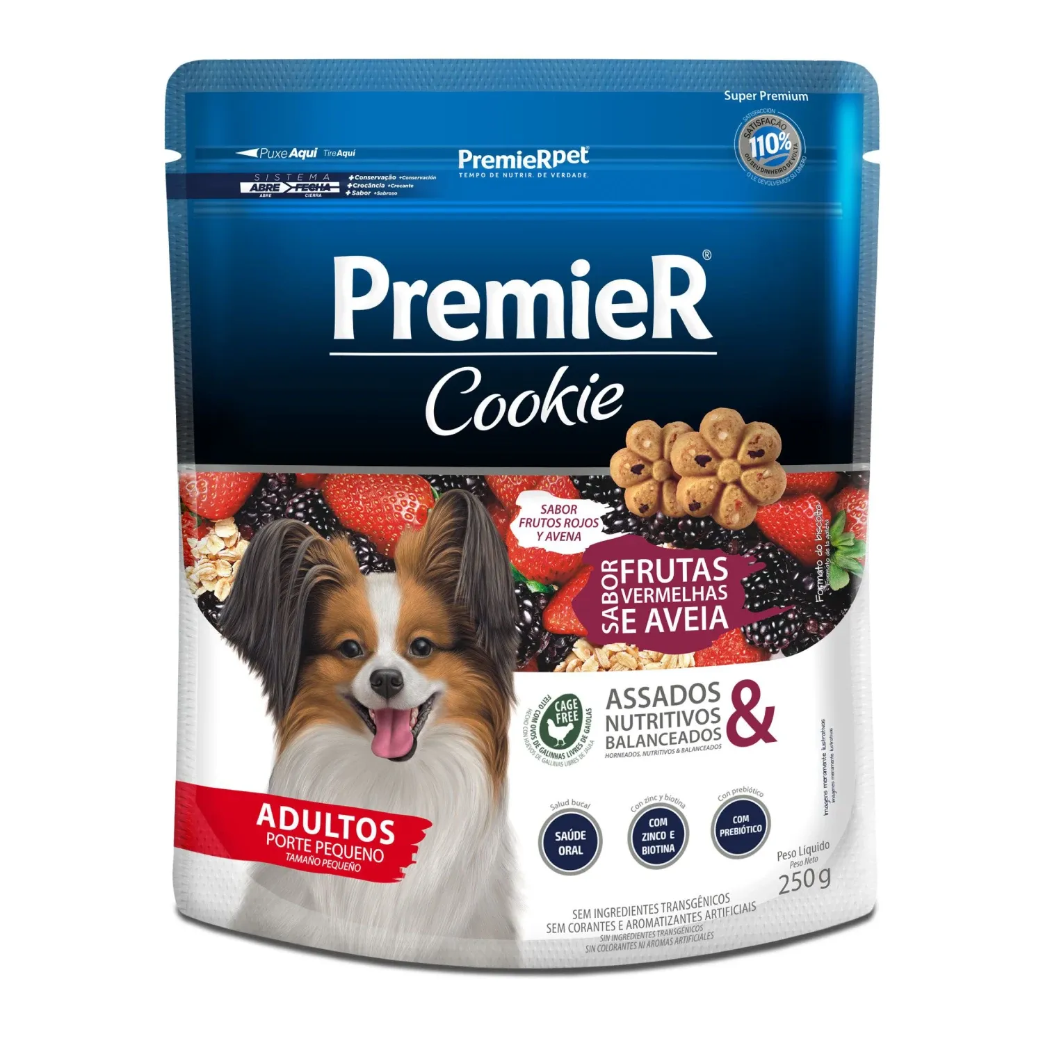 Cookie Premier Cães Adultos Porte Pequeno Frutas Vermelhas e Aveia